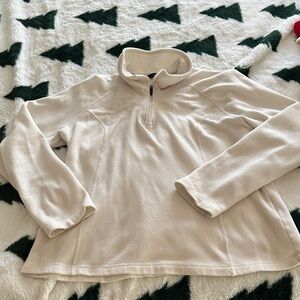 Lands' End Women's Cream Fleece Turtleneck fleece